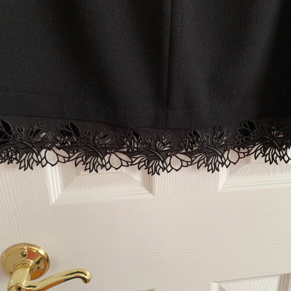 Aqua Mini Dress Black Small Lace on Bottom - Picture 3 of 5